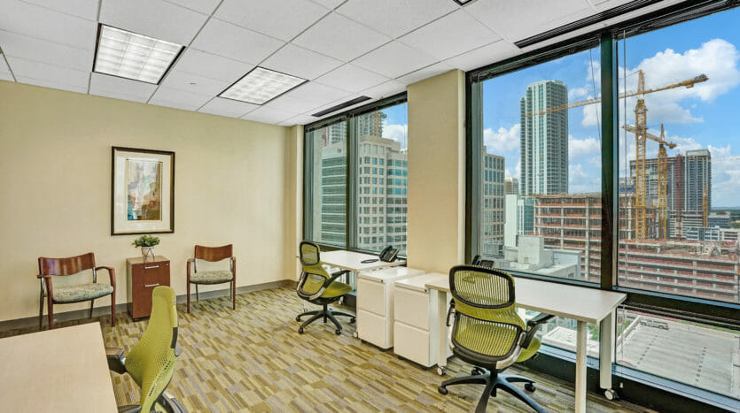 Shared office space with view of the Fort Lauderdale cityscape